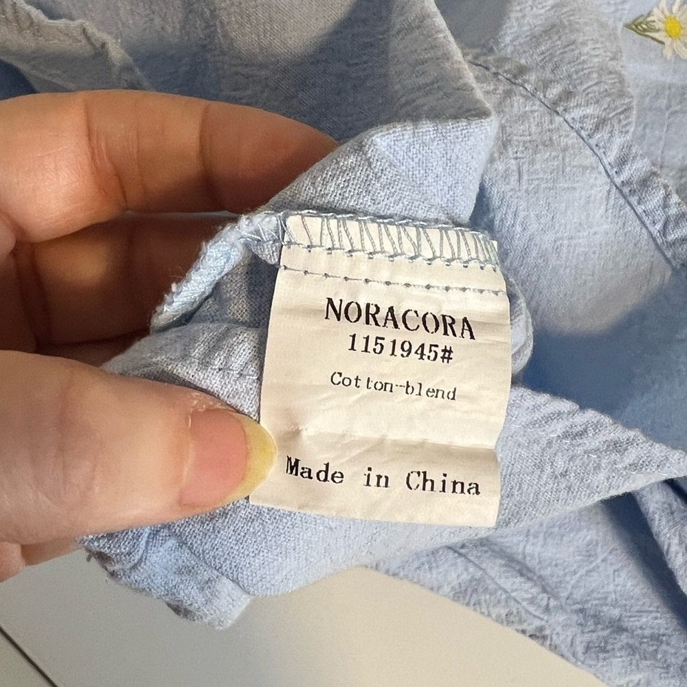 Nora Cora Light Blue Daisy Blouse small - Picture 4 of 7